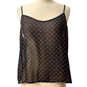 American Apparel Sheer Chiffon Black Camisole, Circa 2010, Size Medium